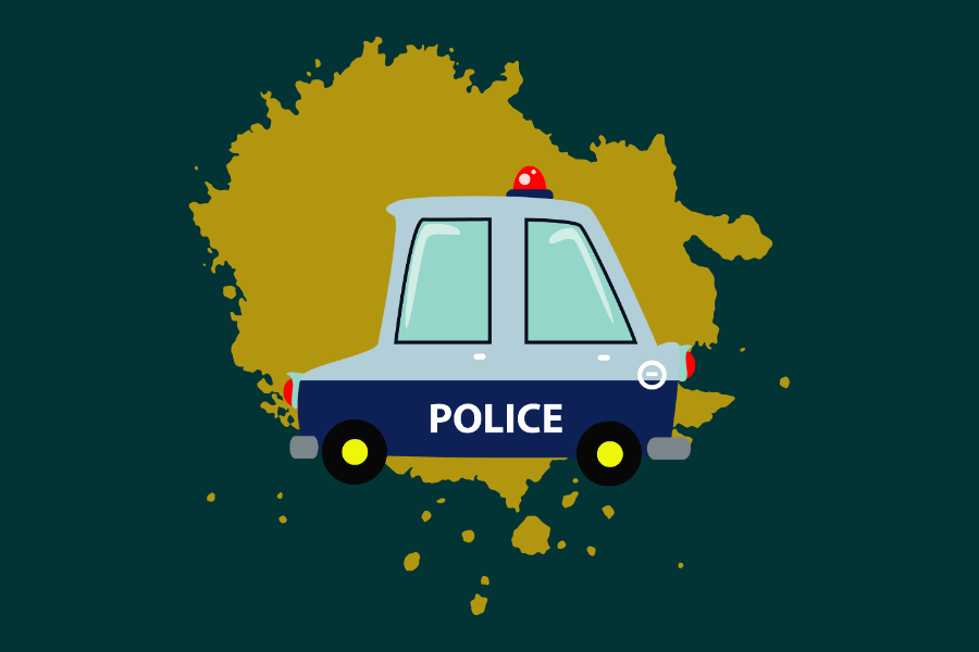 Illustration of a police car.