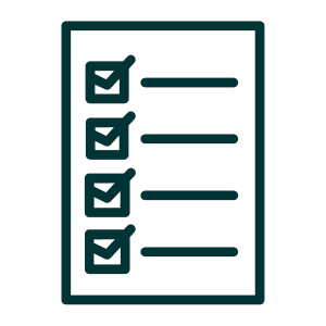 Checklist icon to represent testing to ensure quality